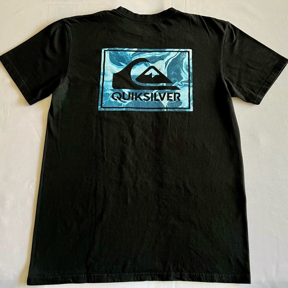 Quiksilver T-shirt Men’s Black Medium Surf Beach Theme Short Sleeve - Picture 2 of 7
